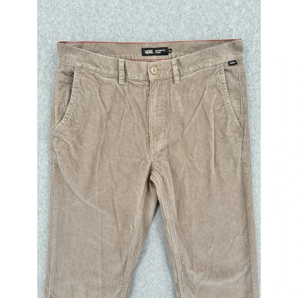 Vans Authentic Chino Relaxed Pants Mens 32 Tan Brown Corduroy Skate 100% Cotton